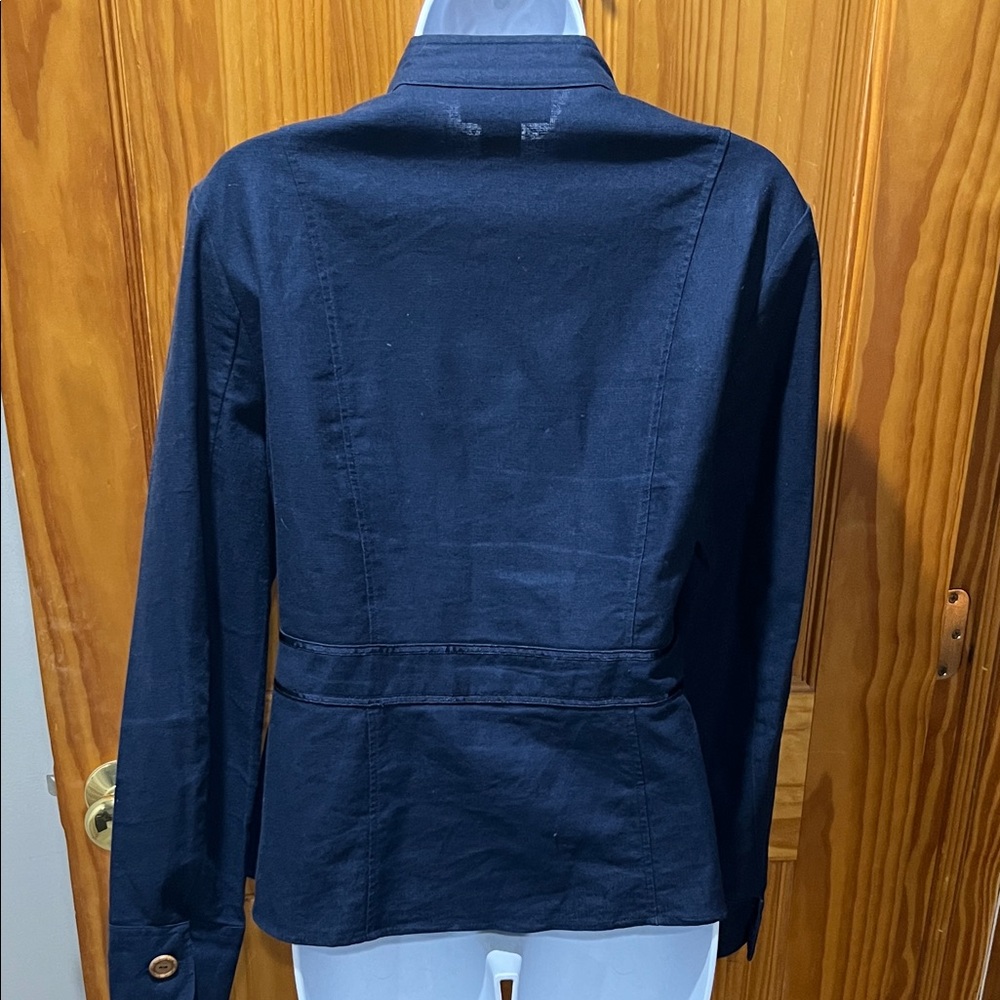 Chadwicks Navy Lightweight Military Style Jacket with Wooden Buttons - Picture 10 of 15